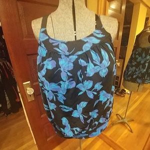 Blouson bathing suit top